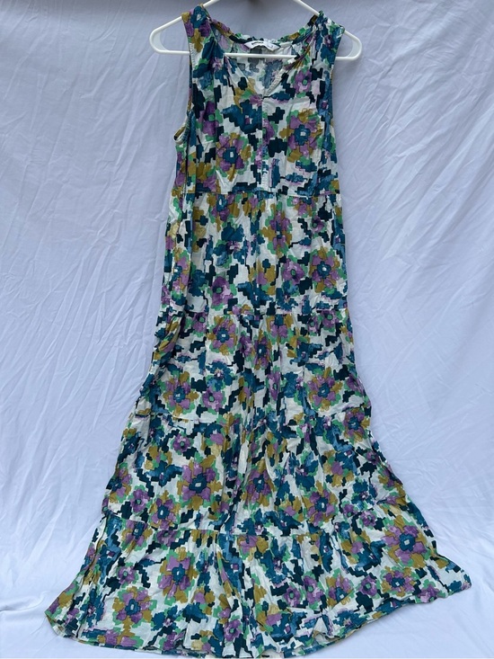 Sonoma Dresses & Skirts - Floral Tiered ruffle Maxi Dress in Teal, Purple & Mustard Cottagecore